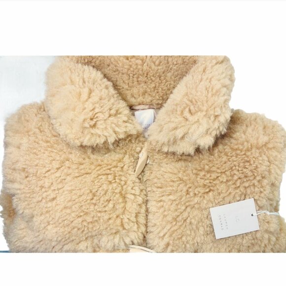 LC Lauren Conrad Womens Tan Faux Shearling Fuzzy Teddy Jacket Coat Sz XL New - Picture 5 of 11